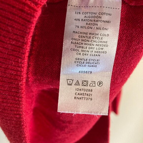 #69 Ann Taylor Red Pullover Sweater, Size Medium Petite - Picture 5 of 5